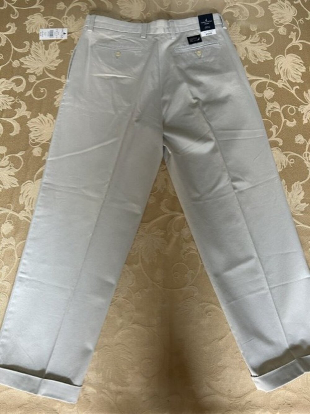 NWT Nautica Rigger Classic Fit Pants Men’s 34x30 Khaki Double Pleat - Picture 6 of 6